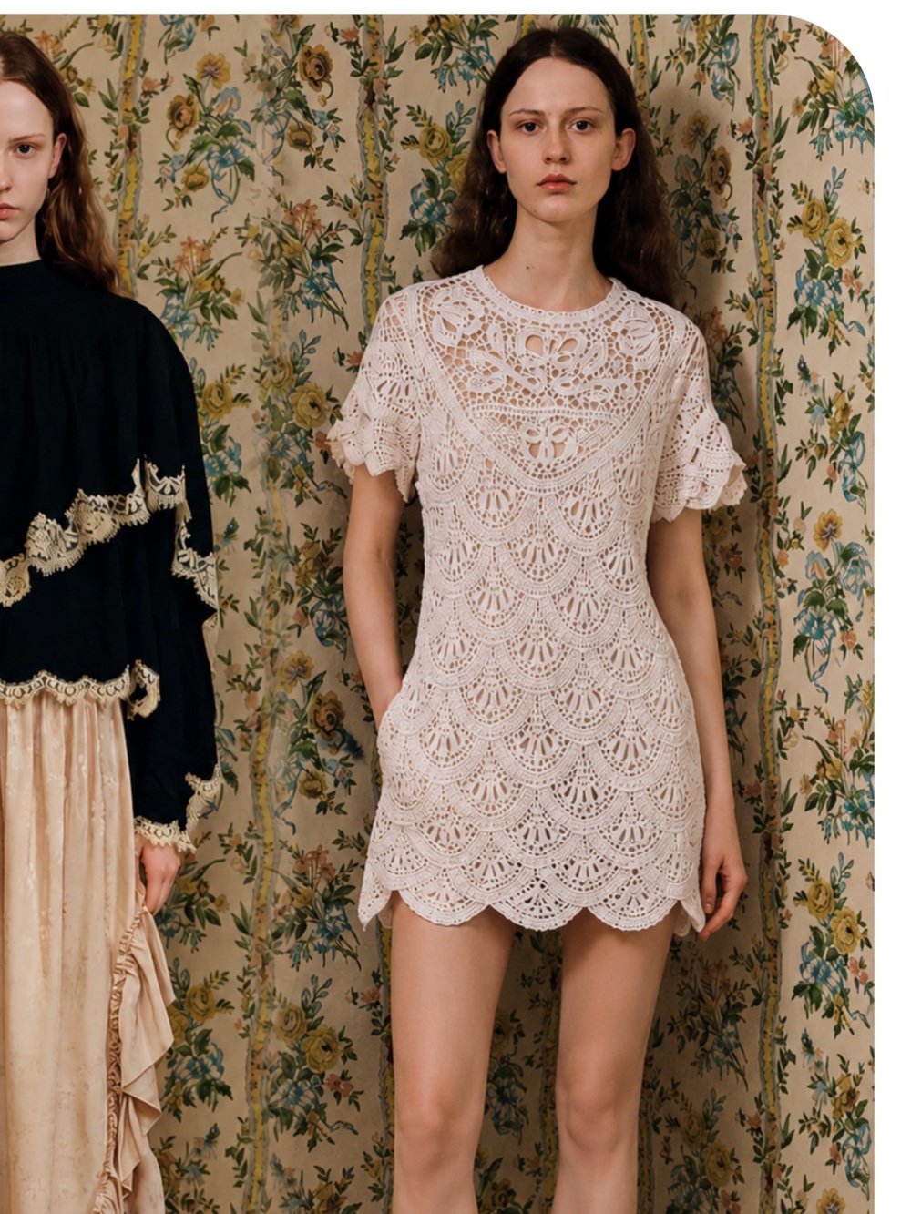 Sea New York Cream Lace Mini Dress